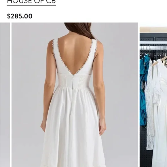 HOUSE OF CB Samia White Maxi Dress Size L+ NWT - Picture 2 of 5